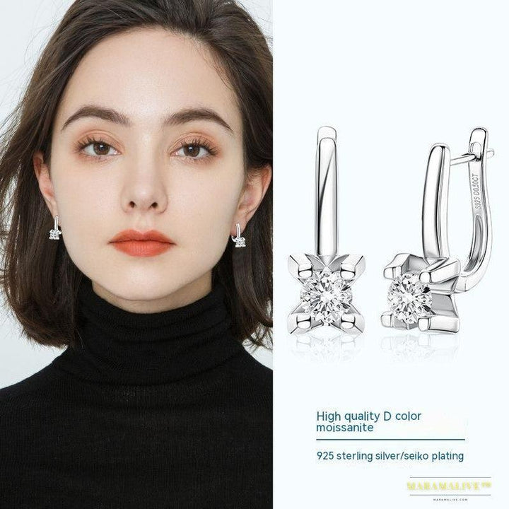 Luxury Designer Moissanite Earrings S925 Sterling Silver - Unique & Earth Friendly