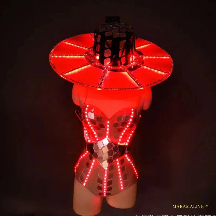 Luxury LED Costume Cosplay - Luminous Futuristic Light Up Show Outfit for Dance & Rave Parties