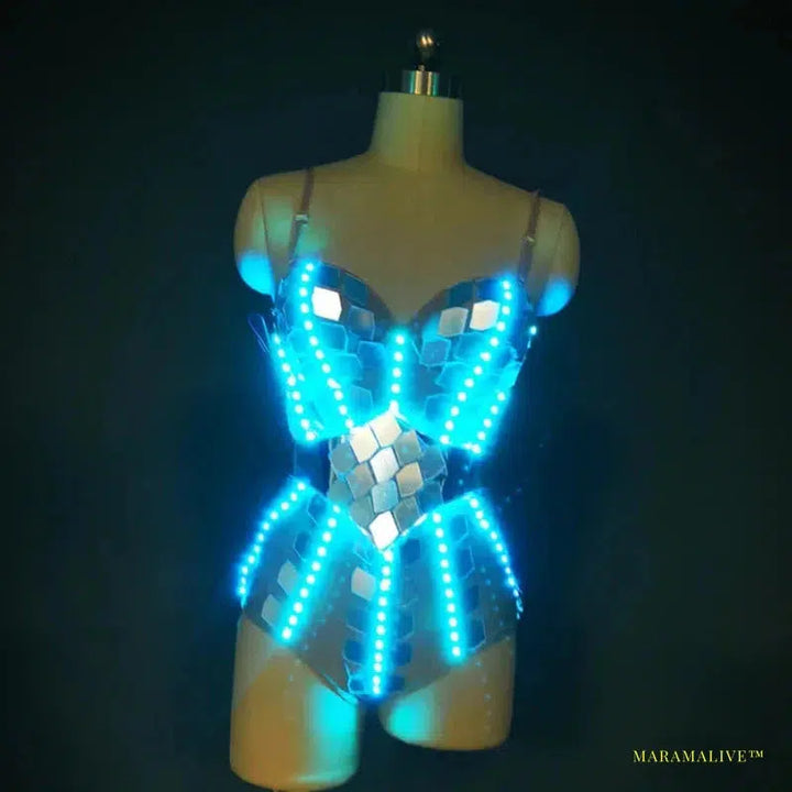 Luxury LED Costume Cosplay - Luminous Futuristic Light Up Show Outfit for Dance & Rave Parties