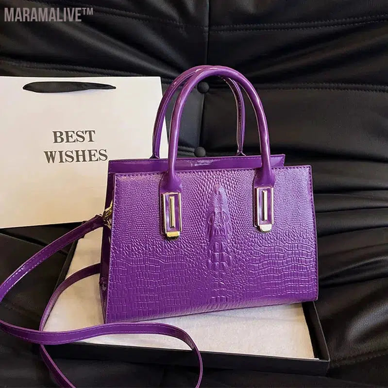 Luxury Purple Women Bag Pu Leather Handbag Large Capacity Shoulder Crossbody Bag For Women Designer Tote Classic Hand Bag Sac