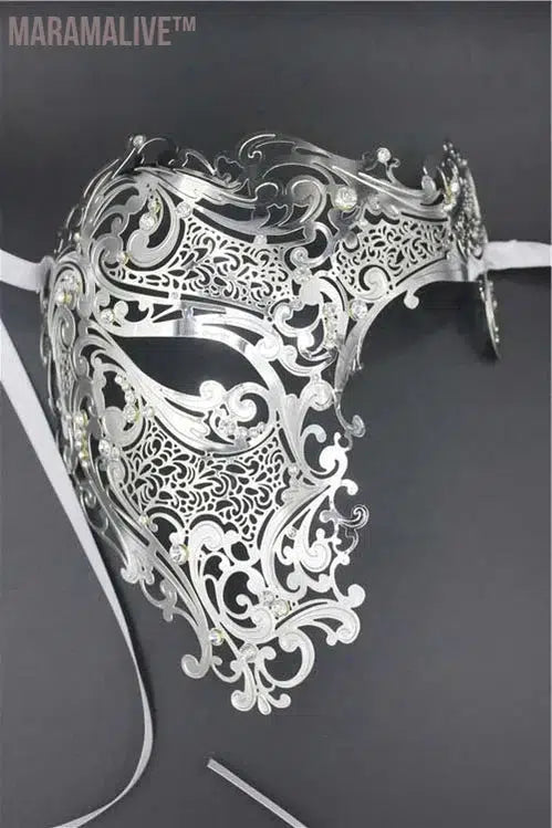 Luxury Silver Gold Metal Filigree Laser Cut Skull Venetian Masquerade Mask Wedding Event Christmas Ball Costume Party Masks