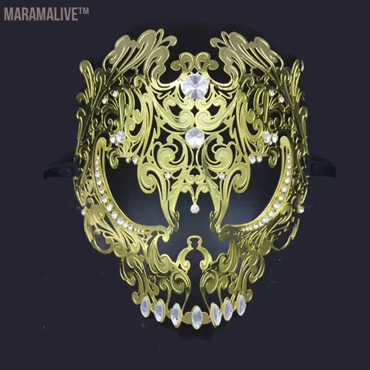 Luxury Silver Gold Metal Filigree Laser Cut Skull Venetian Masquerade Mask Wedding Event Christmas Ball Costume Party Masks