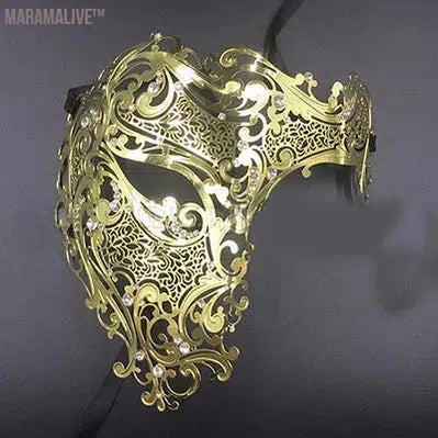 Luxury Silver Gold Metal Filigree Laser Cut Skull Venetian Masquerade Mask Wedding Event Christmas Ball Costume Party Masks