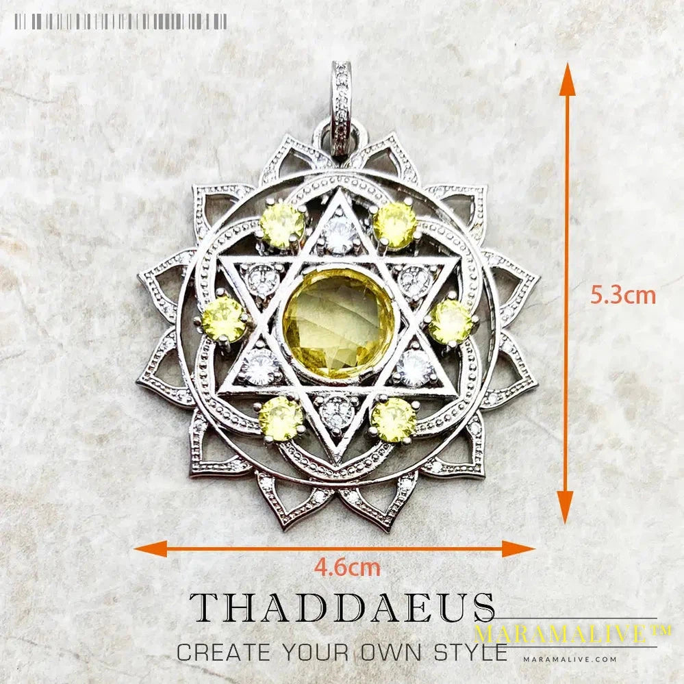 Magic Amulet Mythical Aztec Tiger Chakra Asian Ornaments Compass Africa Pendant Jewelry 925 Sterling Silver Gift For Woman Men