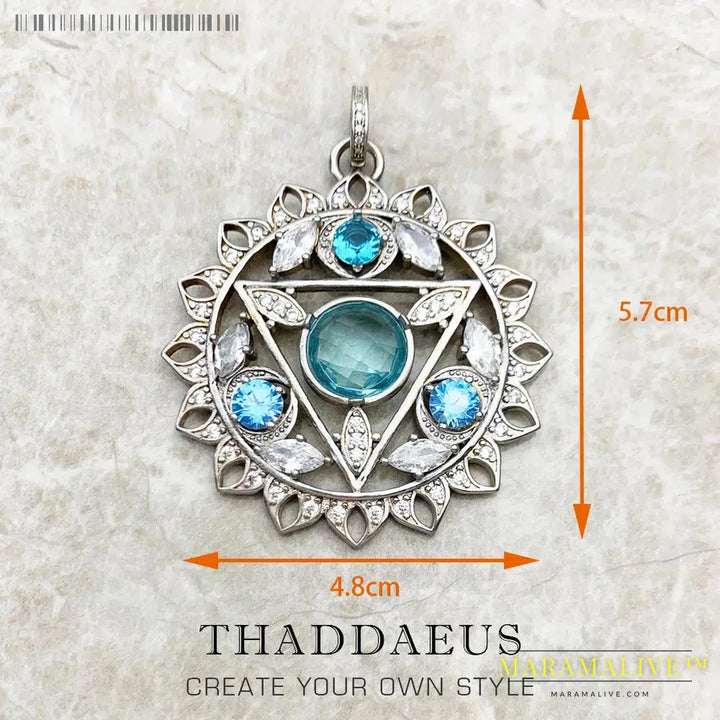 Magic Amulet Mythical Aztec Tiger Chakra Asian Ornaments Compass Africa Pendant Jewelry 925 Sterling Silver Gift For Woman Men