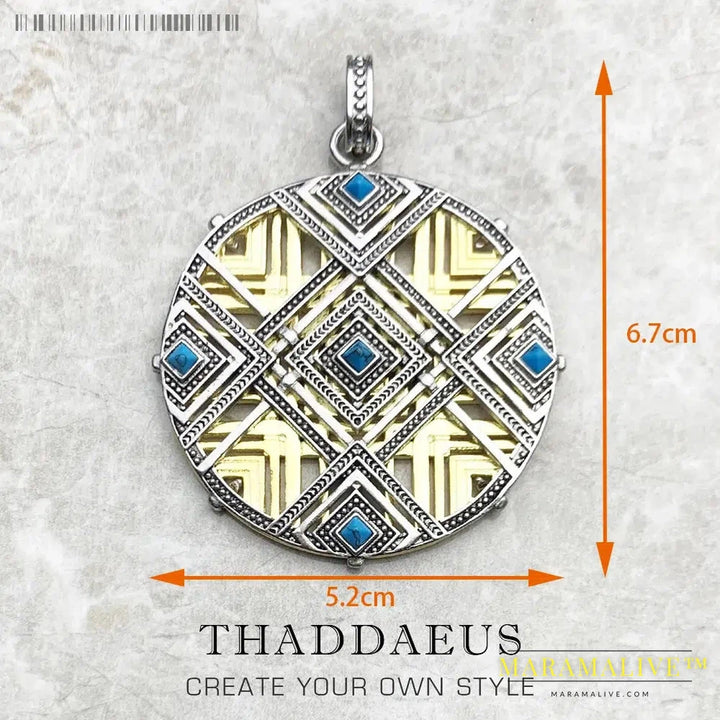 Magic Amulet Mythical Aztec Tiger Chakra Asian Ornaments Compass Africa Pendant Jewelry 925 Sterling Silver Gift For Woman Men