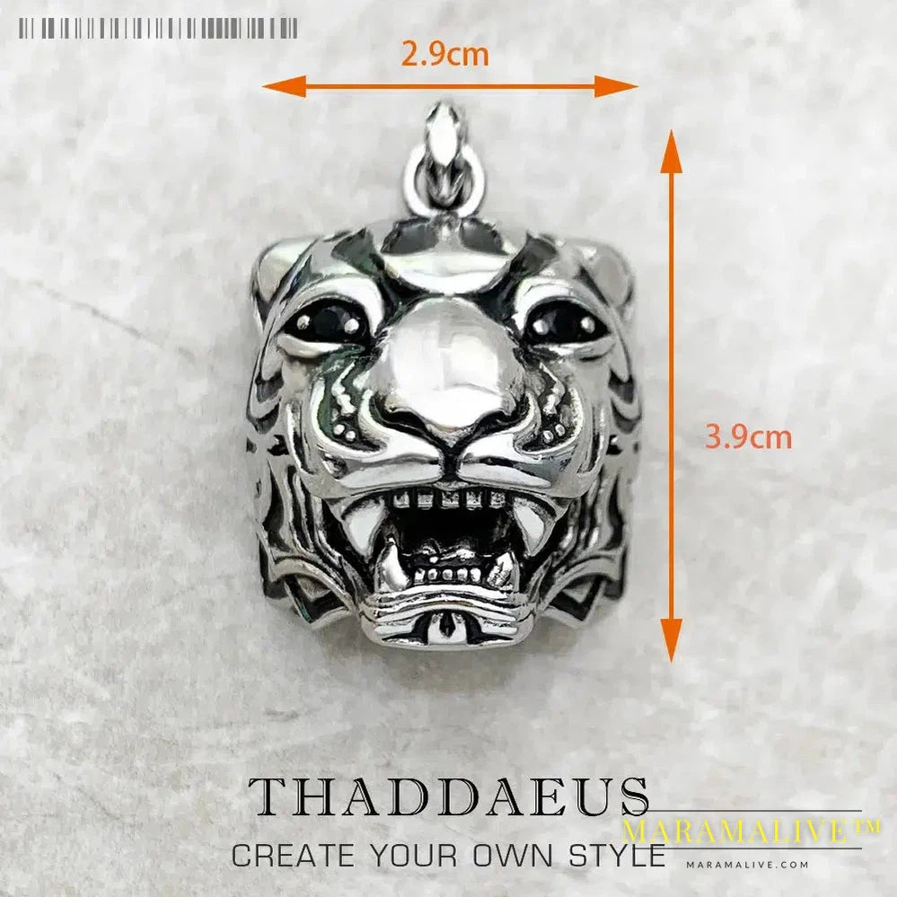 Magic Amulet Mythical Aztec Tiger Chakra Asian Ornaments Compass Africa Pendant Jewelry 925 Sterling Silver Gift For Woman Men