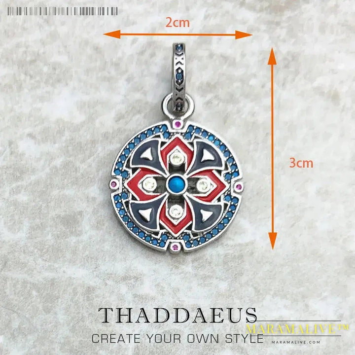 Magic Amulet Mythical Aztec Tiger Chakra Asian Ornaments Compass Africa Pendant Jewelry 925 Sterling Silver Gift For Woman Men