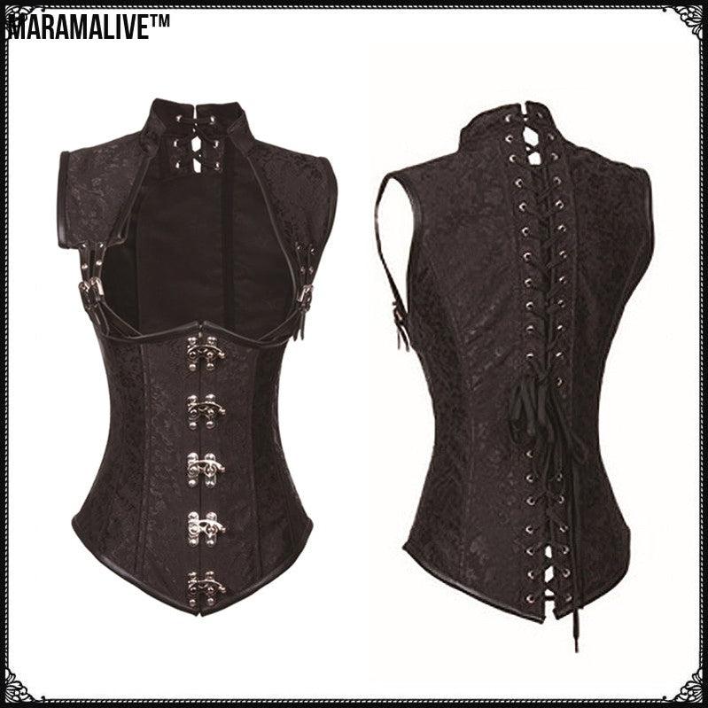 Magic Card Riding New European And American Retro Palace Gothic Vest Corset Steel Bone Cosplay Halloween Shooting Suit