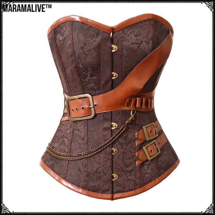 Magic Card Riding New European And American Retro Palace Gothic Vest Corset Steel Bone Cosplay Halloween Shooting Suit