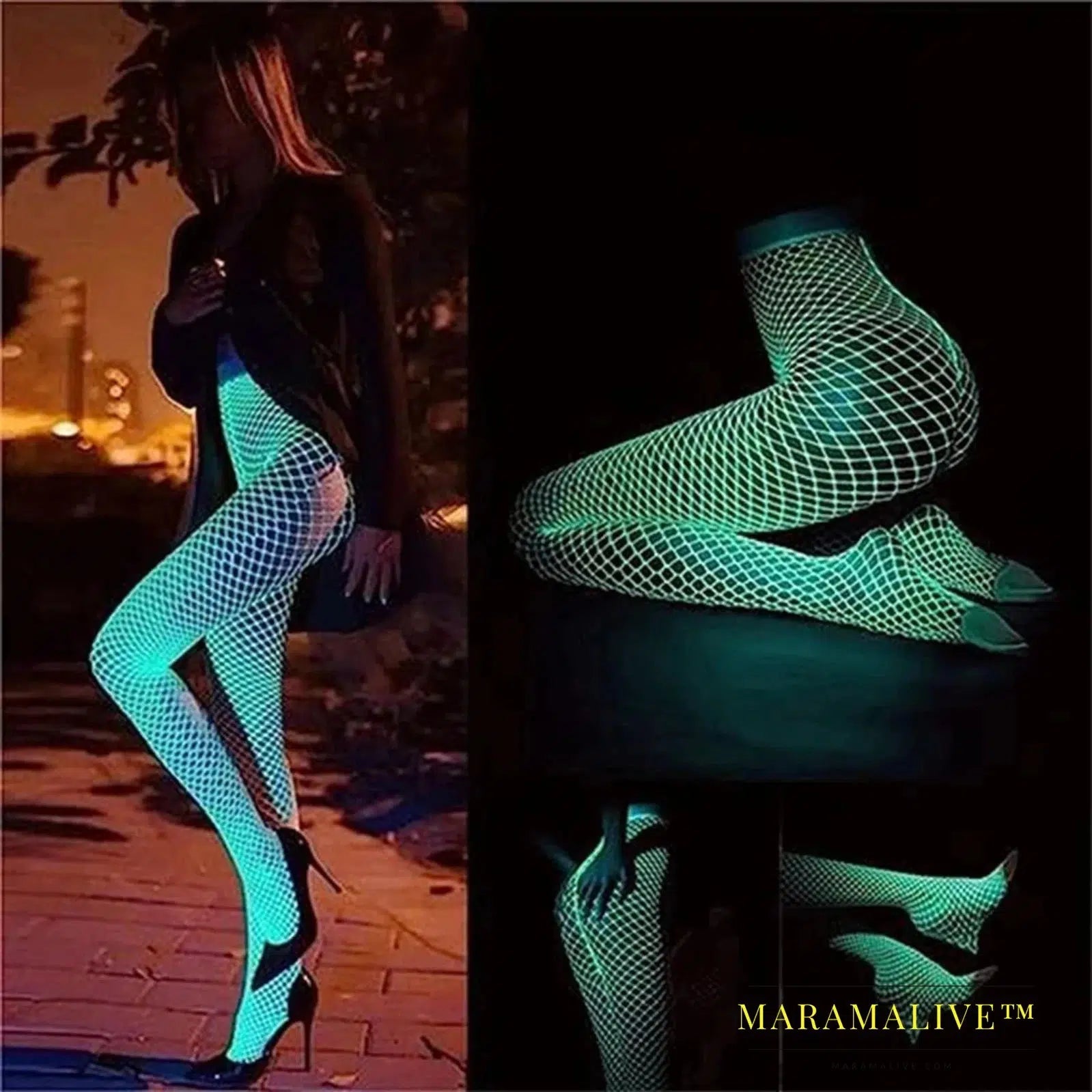 Magical Luminous Stockings Super Elastic Plus Size White Mesh Tights Pole Dance Fancy Crotchless Pantyhose Glowing Fishnet Socks