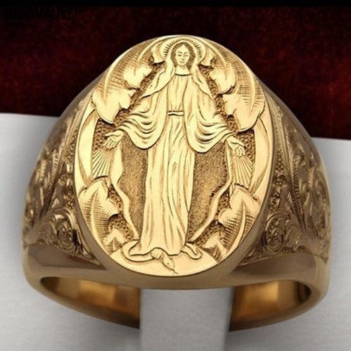 Male Lady Orthodox Virgin Mary Religious Ring