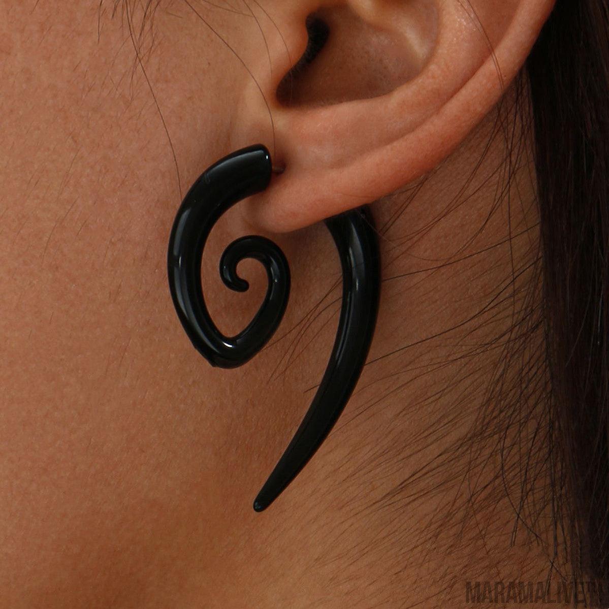 Male Snail Horn Earrings Punk