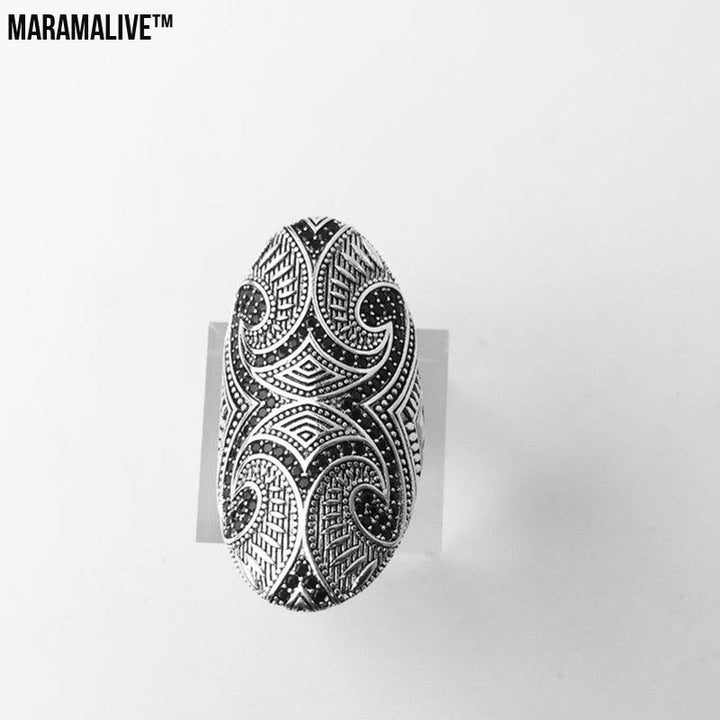 Maori Pattern Ethnic Style Ring Sterling Silver Index Finger