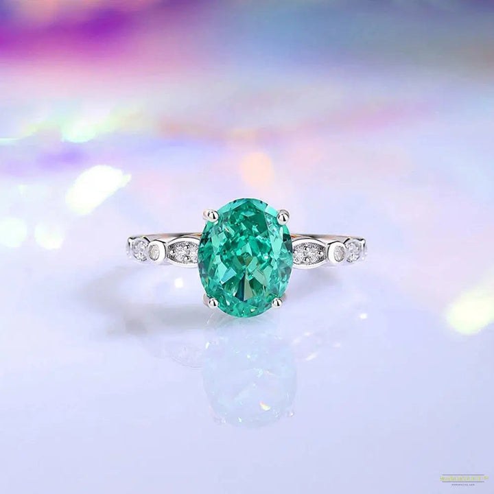 Maramalive™ 100% 925 Sterling Silver Oval 8*10 MM Paraiba Tourmaline Tanzanite Padparadscha Gemstone Rings Engagement Fine Jewelry