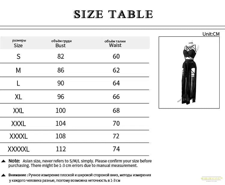 Maramalive™ 2024 Gothic Club Corsets Sexy Skirt Set See Through Mesh Backless Women Sleeveless Dark Crop Tops Bandage Underpants Skirt 3 pcs