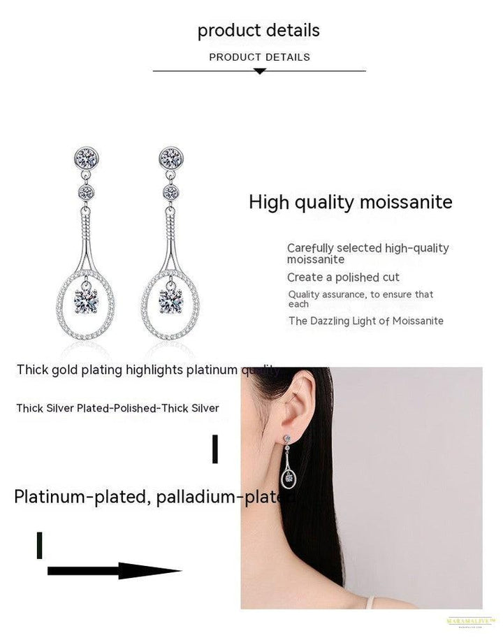 Maramalive™ 925 Sterling Silver Plated Moissanite Long Tassel Earrings