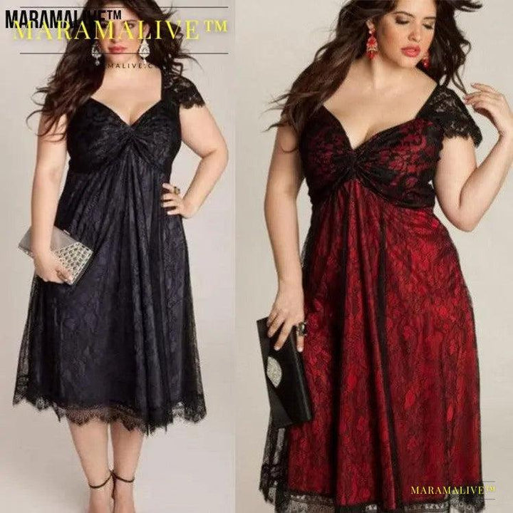 Maramalive™ Gothic Big Code Lace Dress