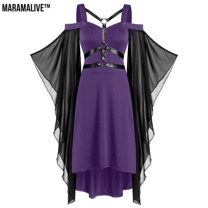 Maramalive™ Gothic Fashion Unique Dress With Punk Style Unusual Mesh Sleeves