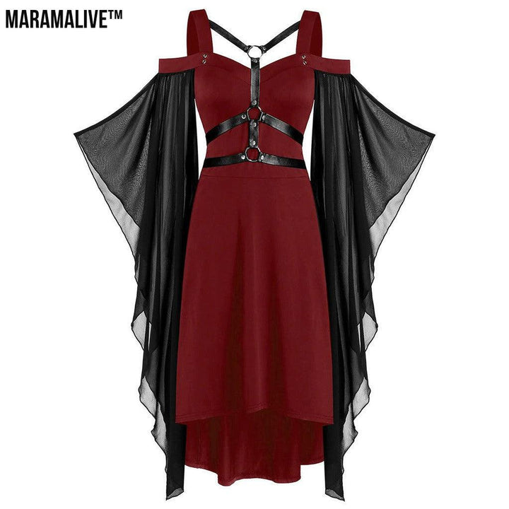 Maramalive™ Gothic Fashion Unique Dress With Punk Style Unusual Mesh Sleeves