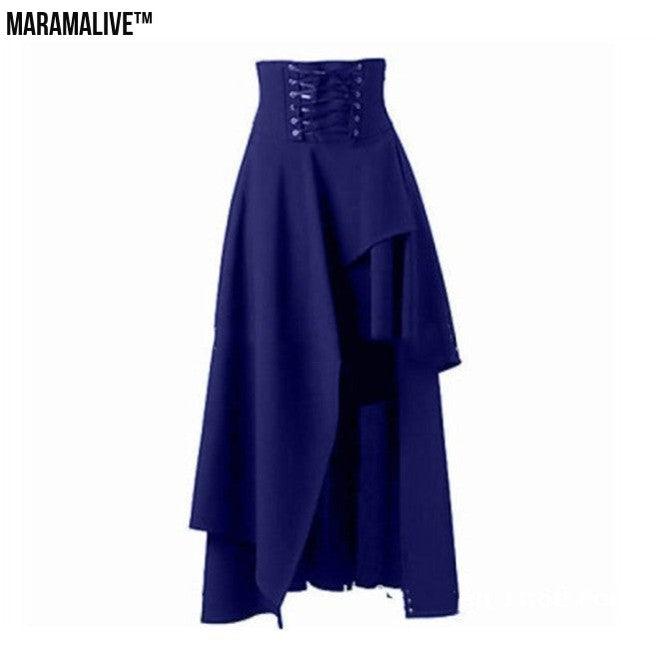 Maramalive™ Gothic Lace Fastening High Waist Irregular Length Skirt.