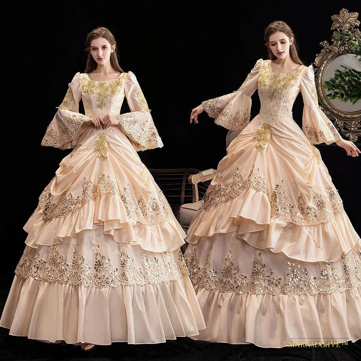 Maramalive™ Majestic 18th Century Rococo Baroque Victorian Dress - Marie Antoinette Ball Gown - Renaissance Historical Period Costume for Royalty Enthusiast