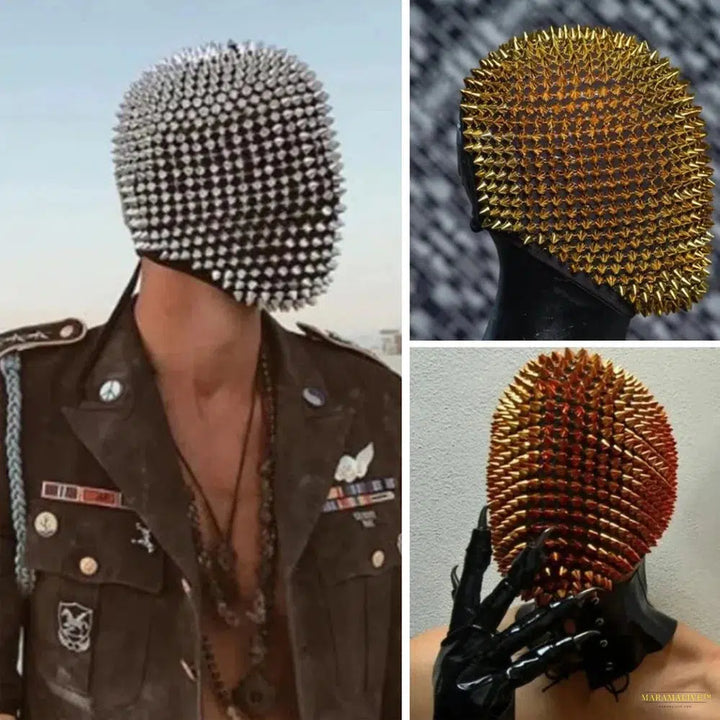 Maramalive™ Nail Rivet Head Cover Durian Helmet Full Face Mask Fancy Dress Ball Mask Cosplay Masquerade Costume Halloween Scary Funny Props