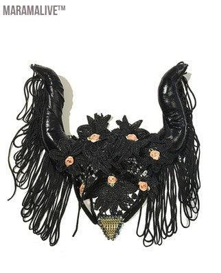 Maramalive™ Punk Cowhorn Tassels Exaggerated Headwear