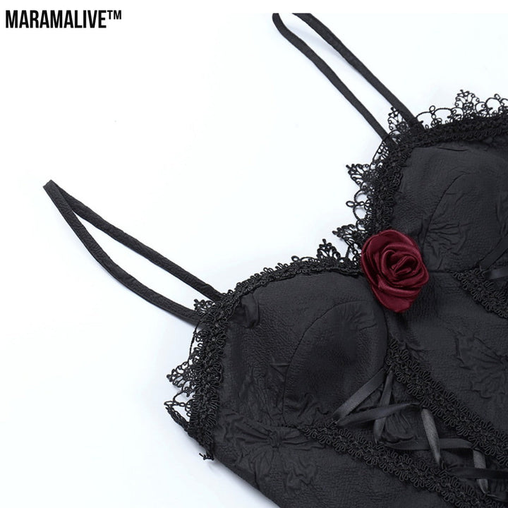 Maramalive™ Rose Dark Jacquard Ladies Slip Dress