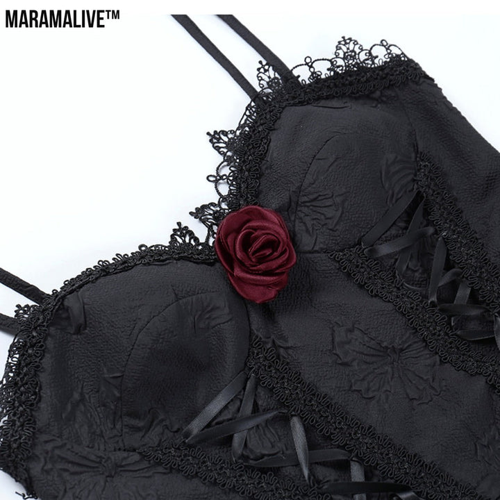 Maramalive™ Rose Dark Jacquard Ladies Slip Dress