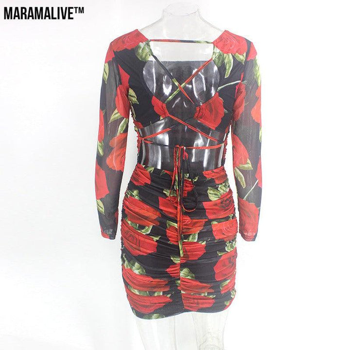 Maramalive™ Rose print dress