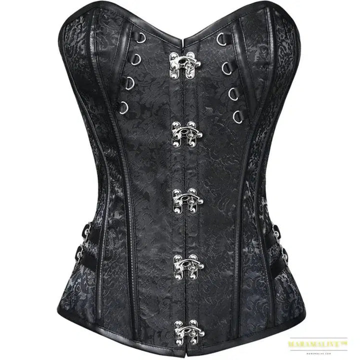 Maramalive™ S-6XL PU Gothic Bandage Back Corsage Women Sexy Shaper Faux Leather Erotic Top Lace Waistband Gathering Corsets Rivet Bustier