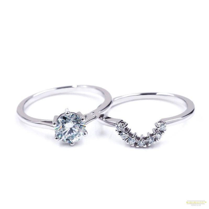 Maramalive™ Two In One Combination Moissanite Female Niche Moissanite Ring