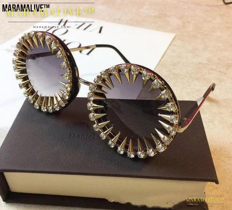 Maramalive™ Unique Round Rivet Steampunk Sunglasses Women Men