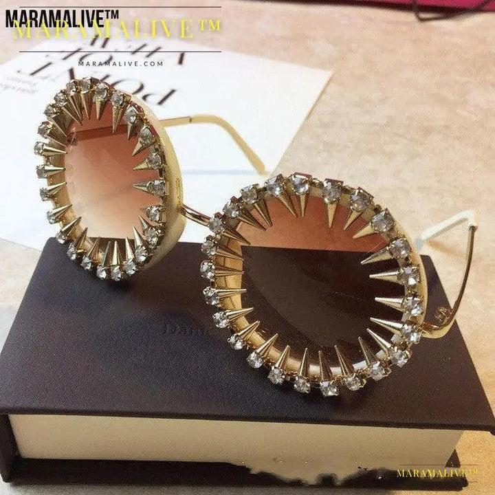 Maramalive™ Unique Round Rivet Steampunk Sunglasses Women Men