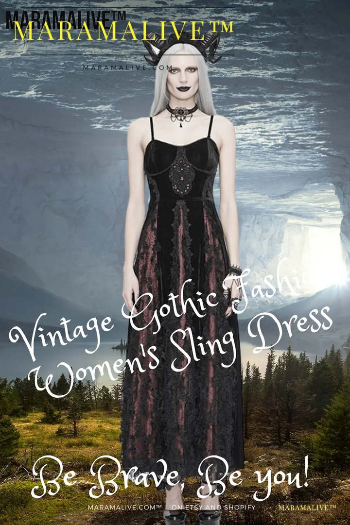 Maramalive™ Vintage Gothic Fashion Women's Sling Dress