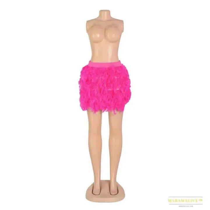 Maramalive™ Women's Feathered Mini Skirt: Eye-Catching Party and Costume Wear