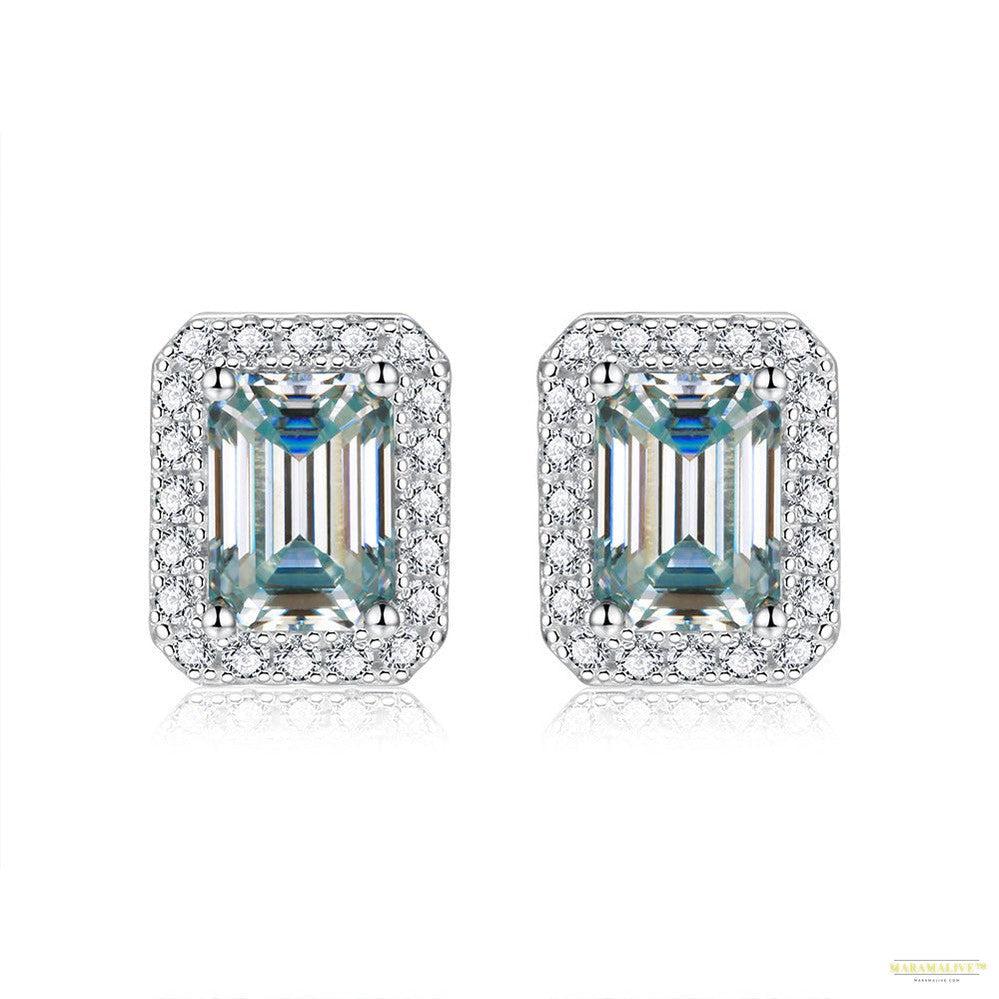 Maramalive™ Women's Moissanite Emerald Cut Earrings