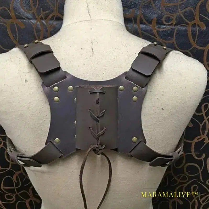 Medieval Faux Leather Sword Scabbard Back Viking Sheath Men's Gothic Steampunk Warrior Knight Costume Rapier Holder LARP Harness