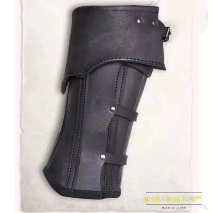 Medieval Leather Leg Armor Viking Knight Pirate Greaves Half Chaps Gothic Shoe Boot Cover Cosplay Costume Accessory Men Gaiter