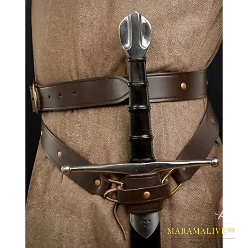 Medieval Renaissance Sword Holder Belt Waist Sheath Men Larp Pirate Viking Warrior PU Leather For Women Men Cosplay Larp