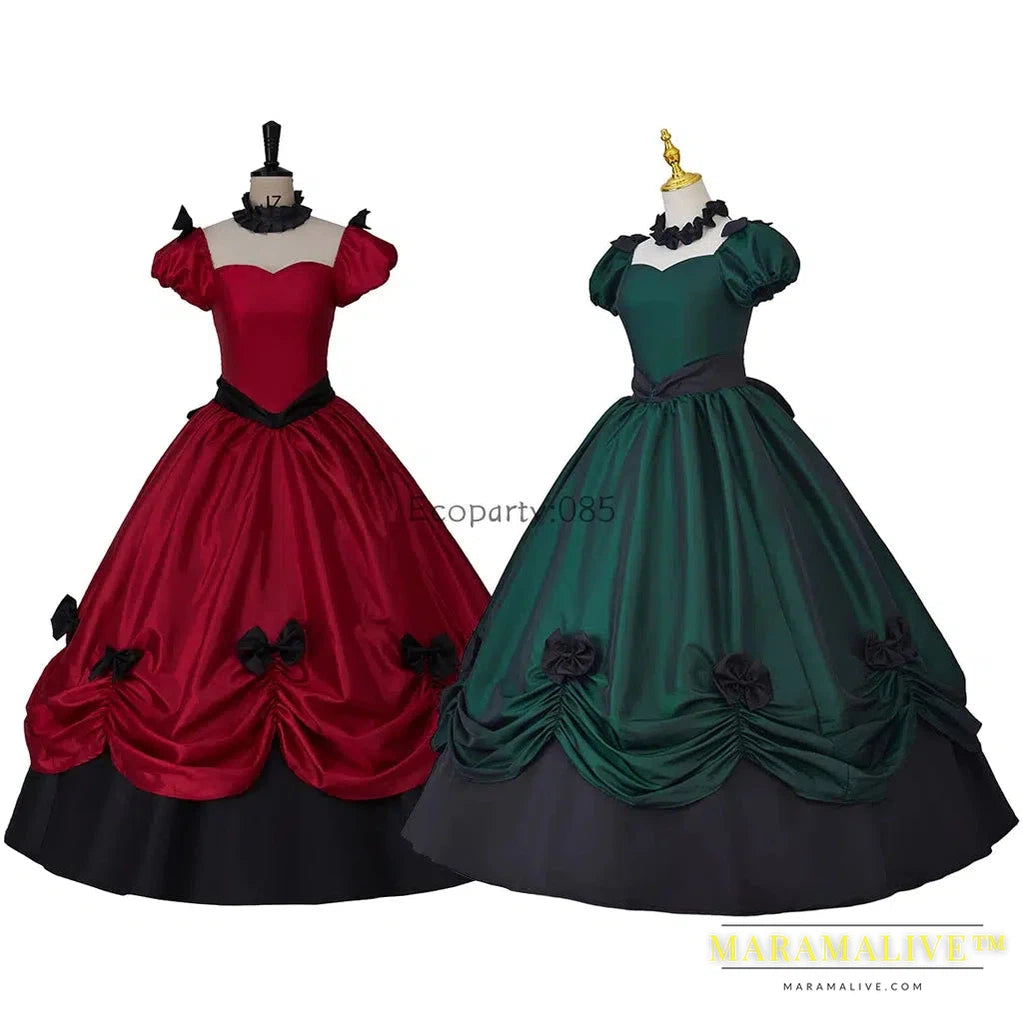 Medieval Victorian Lolita Dresses Bowknot Adjustable Court Dresses Victorian Gothic Retro Ball Dress For Christmas Halloween