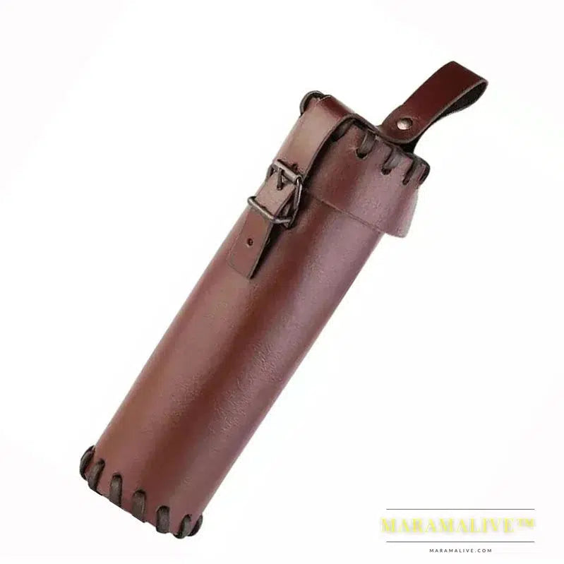 Medieval Viking Pirate Water Bottle Holder Beer Holster Magic Scroll Map Case Messenger Poet Cosplay Costume LARP Belt Accessory