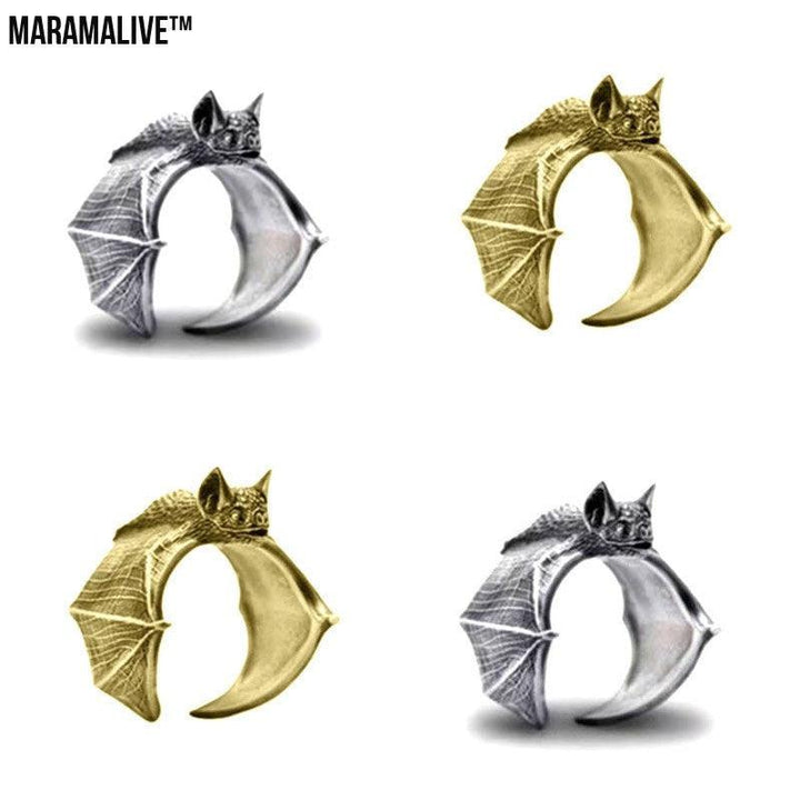 Men's And Women's Fashion Personality Vintage Bat Ring Cute Jewelry