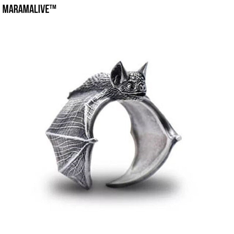 Men's And Women's Fashion Personality Vintage Bat Ring Cute Jewelry