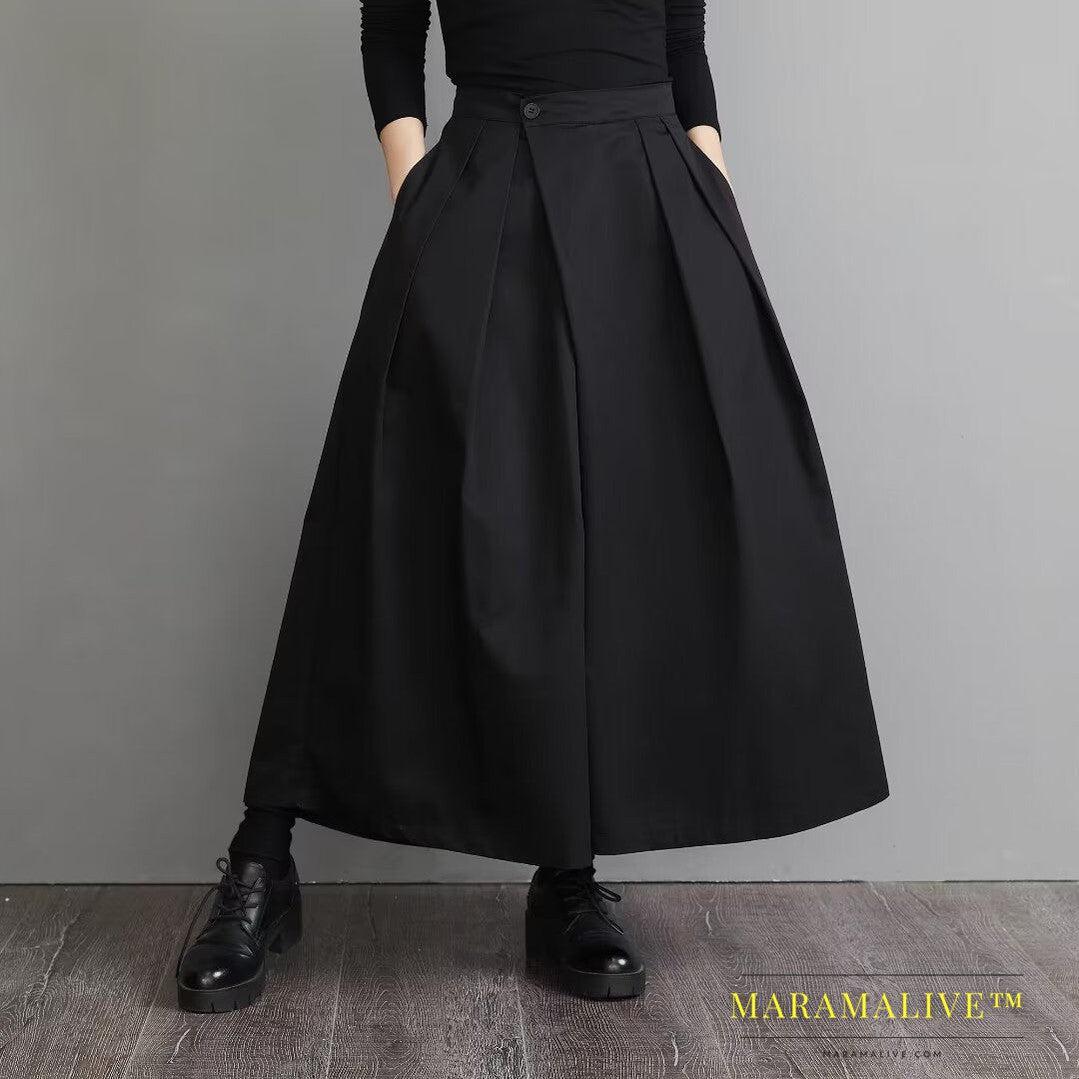 Men's And Women's Neutral Autumn High Waist Slimming Irregular Niche Japanese Loose Wide Leg Pants