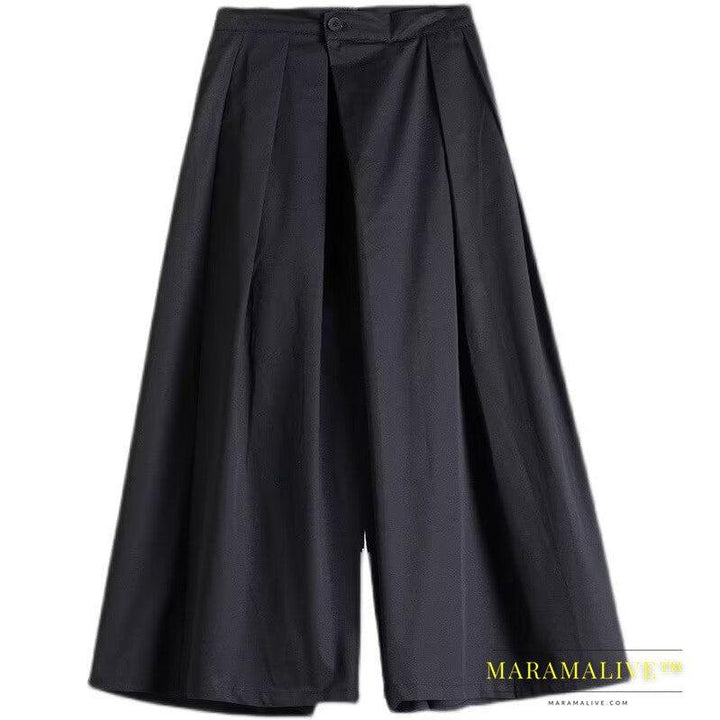 Men's And Women's Neutral Autumn High Waist Slimming Irregular Niche Japanese Loose Wide Leg Pants