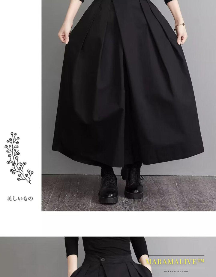 Men's And Women's Neutral Autumn High Waist Slimming Irregular Niche Japanese Loose Wide Leg Pants