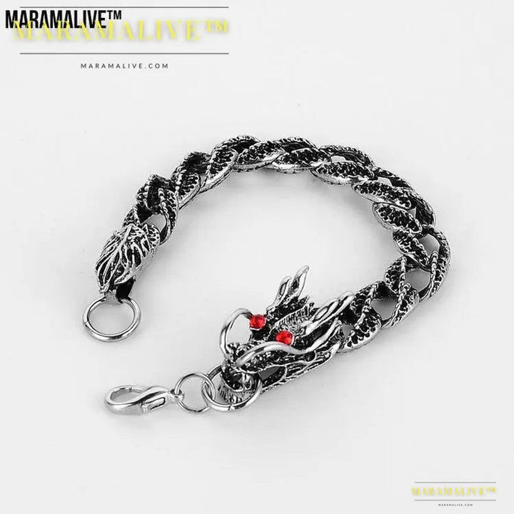 Men's Dragon Super Cool Grain Titanium Steel Bracelet