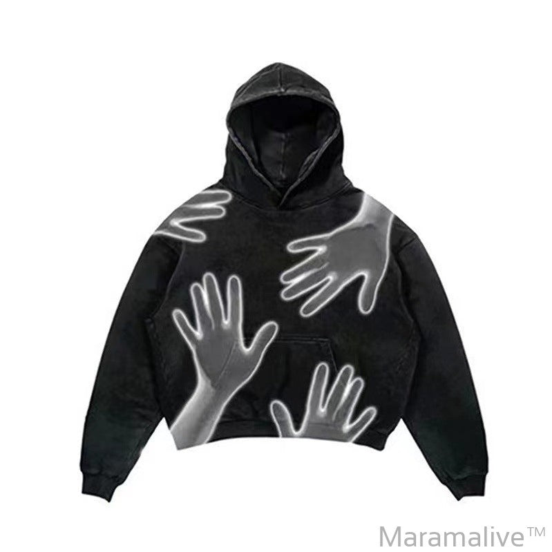 Men's Punk Design Printed Hoodie